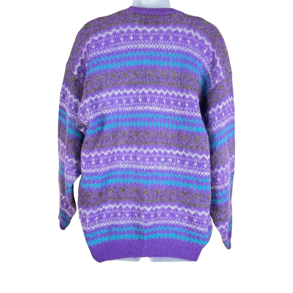 Vintage Cardo Tex Vibrant Purple Wool Cardigan Sweater - Picture 4 of 7